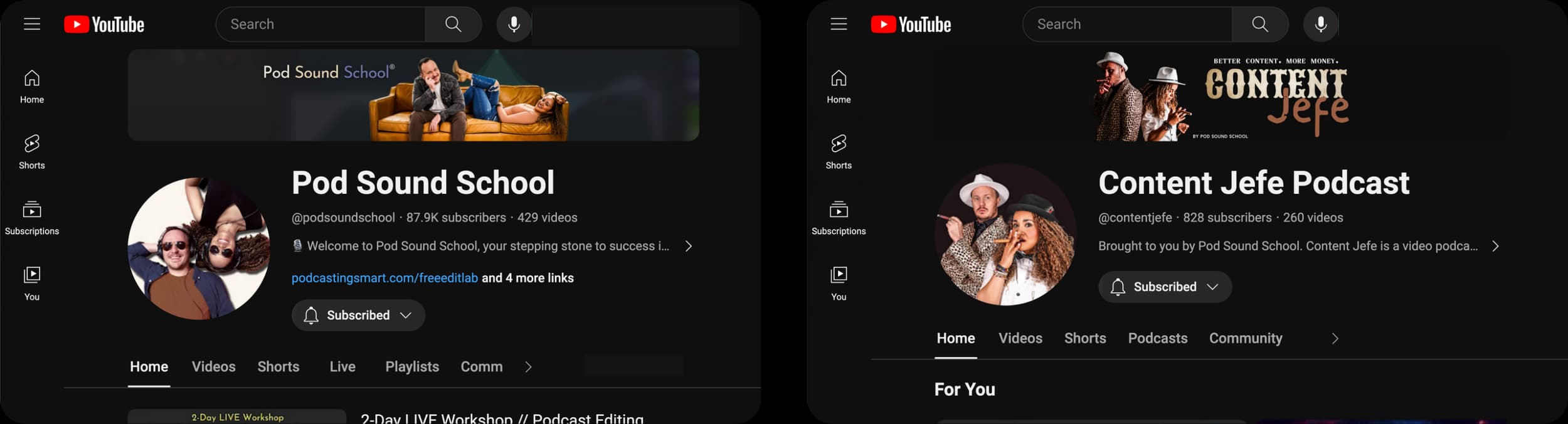 The 5 Most Important Things You Should Know About Starting and Growing Your Podcast on YouTube, original studio demonstration