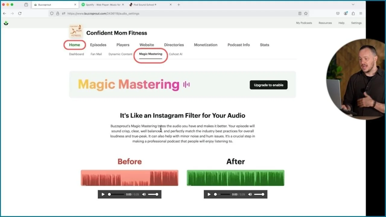 Explore Buzzsprout Features and Monetization, original studio demonstration