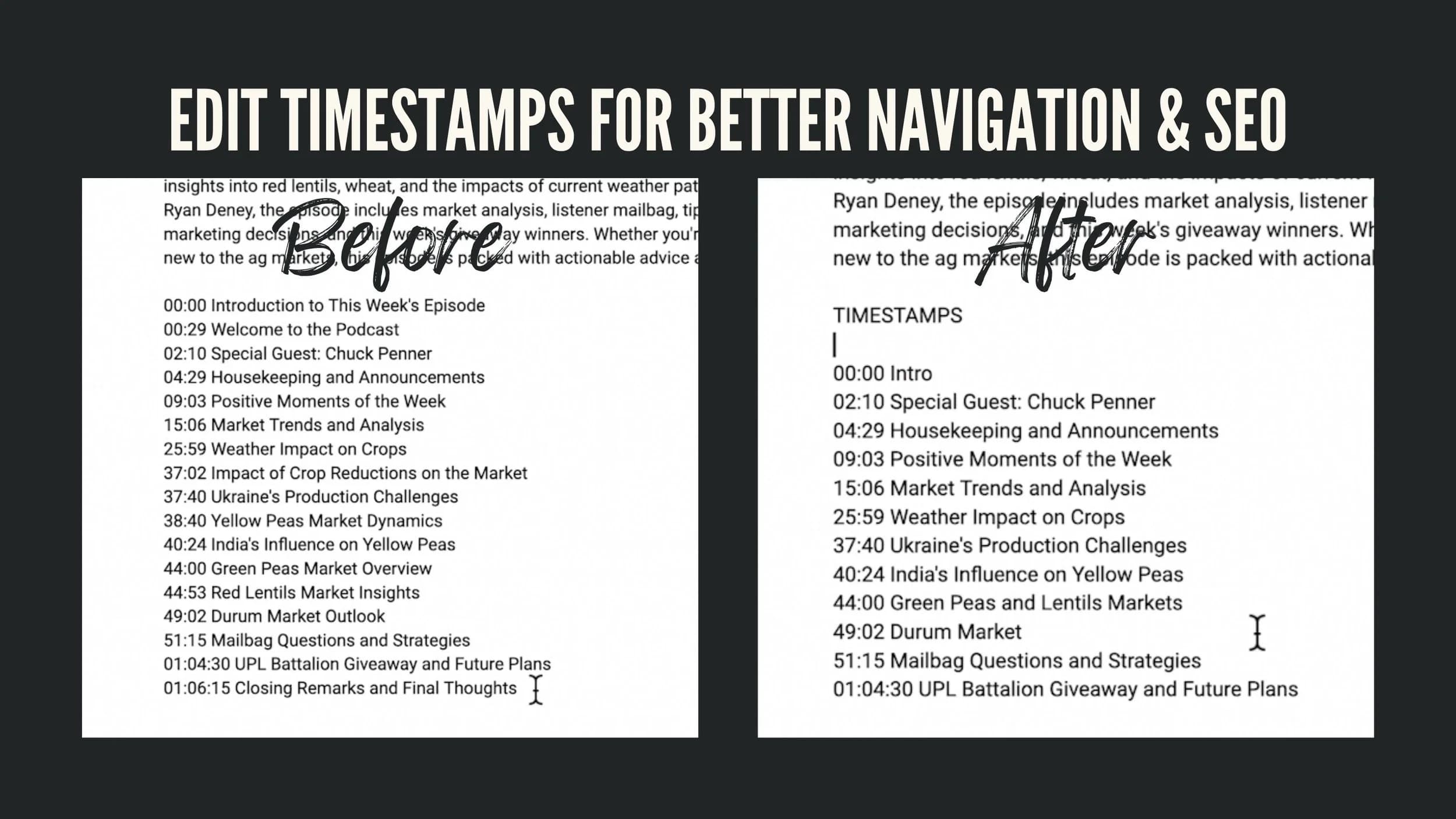 Set Up Timestamps Correctly, original studio demonstration