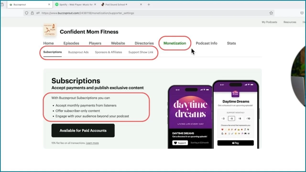Explore Buzzsprout Features and Monetization, original studio demonstration