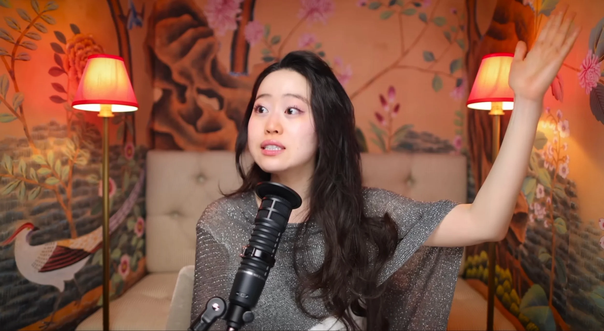 Stephanie Soo’s podcasts are usually filmed in a simple setup.