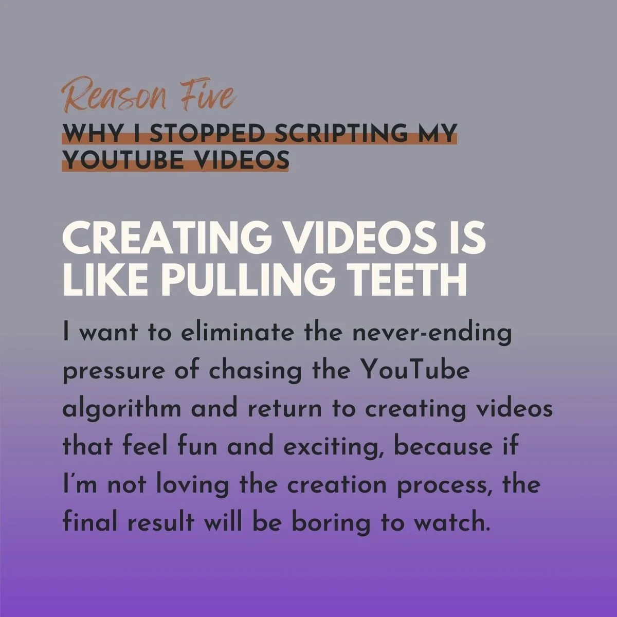 Reason 5, Creating Videos Is Like Pulling Teeth, original studio demonstration