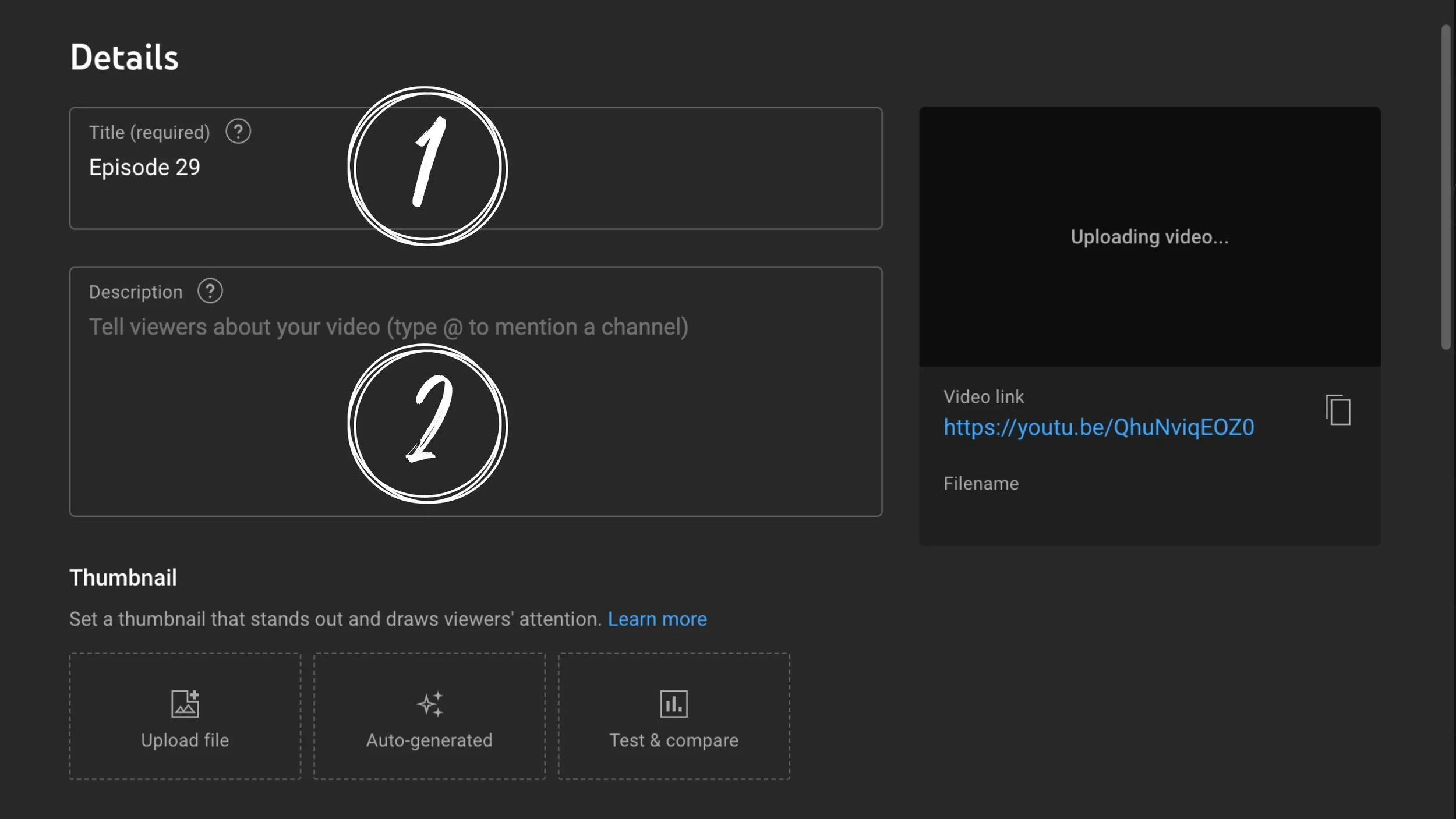 1. Add the episode title, original studio demonstration