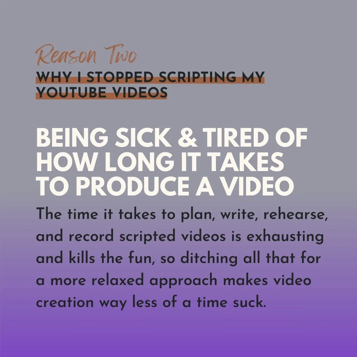 Reason 2, Being Sick And Tired Of How Long It Takes To Produce A Video, original studio demonstration