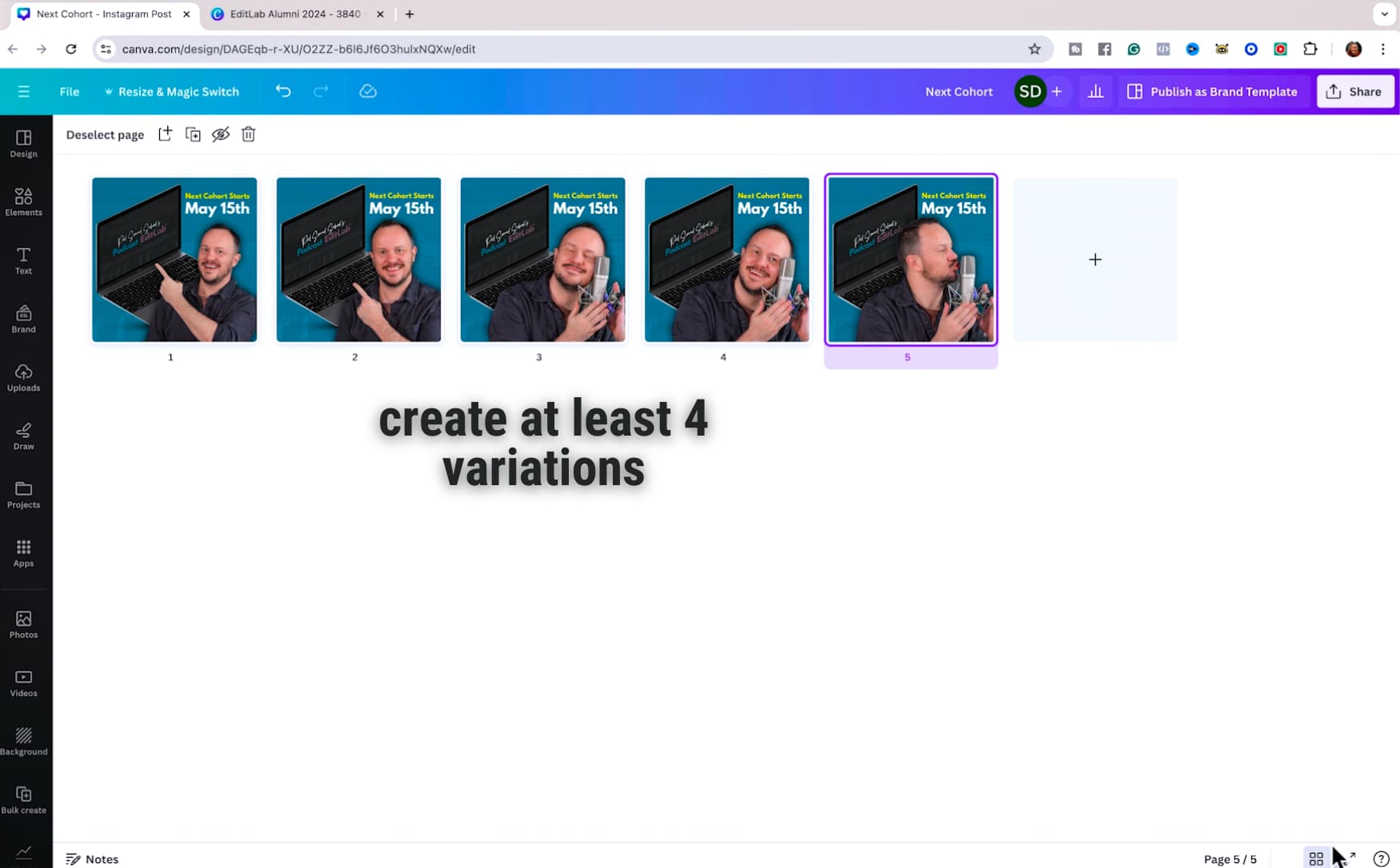 How to Create An Animated GIF in Canva, original studio demonstration
