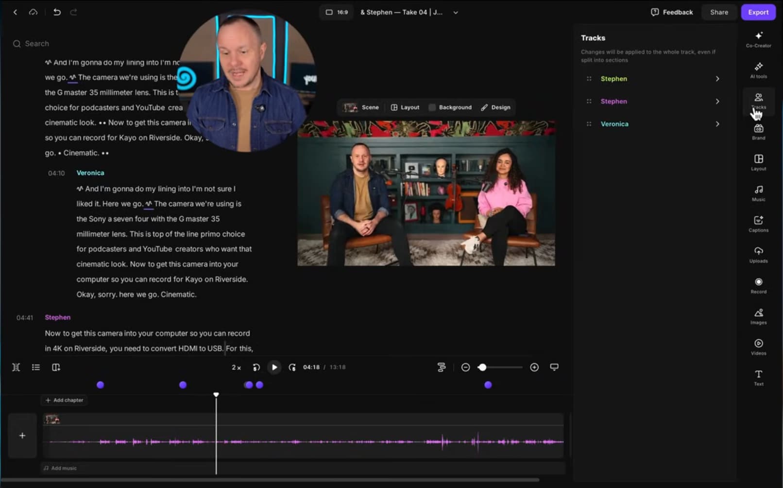 Editing Your Video Podcast Without Overthinking, original studio demonstration