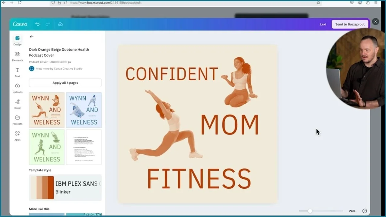 Step 3: Design Your Podcast Cover Art with Canva, original studio demonstration