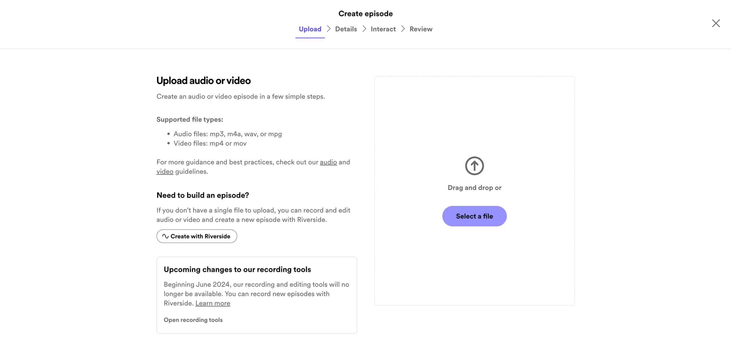 8. Select an Audio File to Upload, original studio demonstration