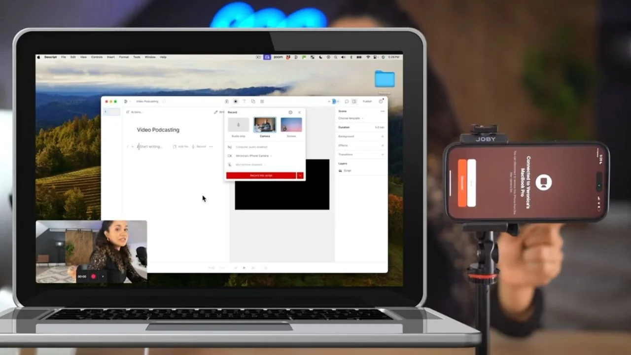 How To Use Descript To Record Your Video Podcast, original studio demonstration