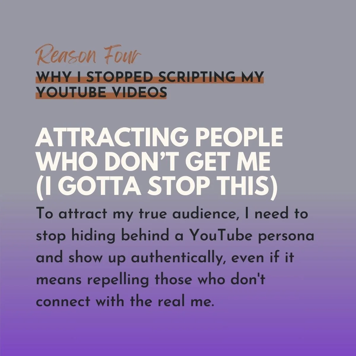 Reason 4, Attracting People Who Don’T Get Me (I Gotta Stop This), original studio demonstration