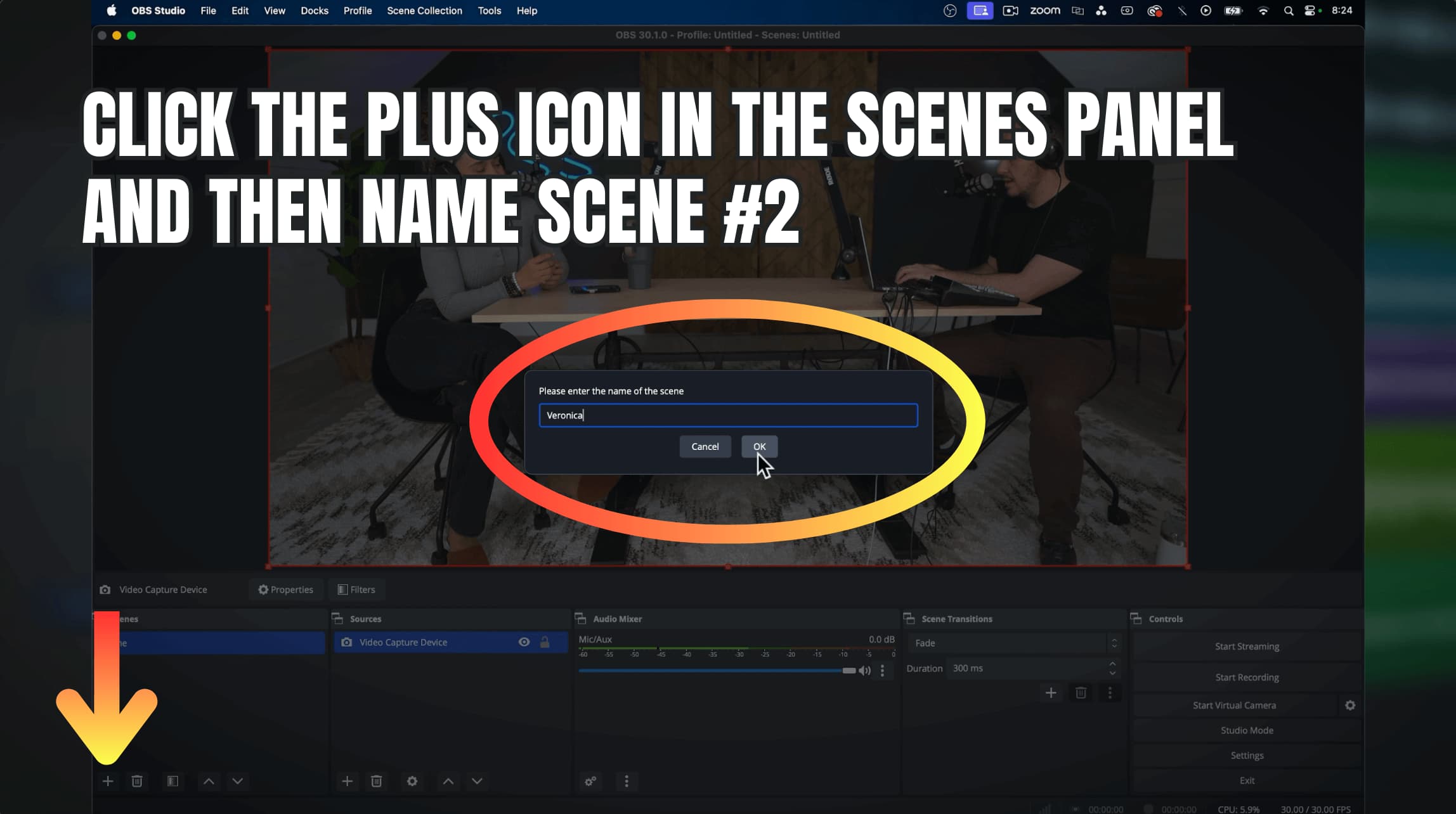 Let’s Get Scene #2 Set Up in OBS, Veronica: original studio demonstration