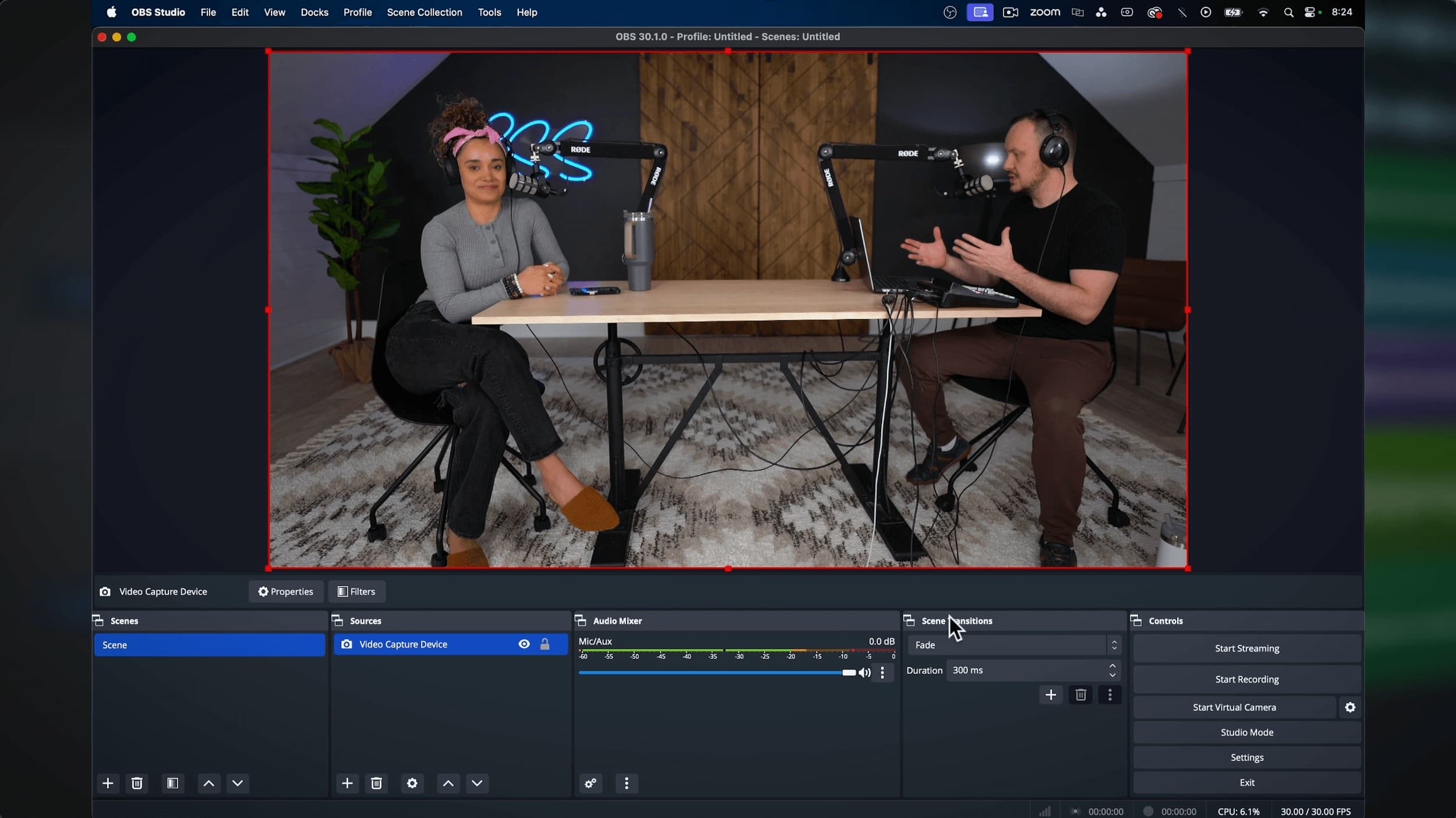 Let’s Get Scene #1 Set Up in OBS, Wide Angle: original studio demonstration