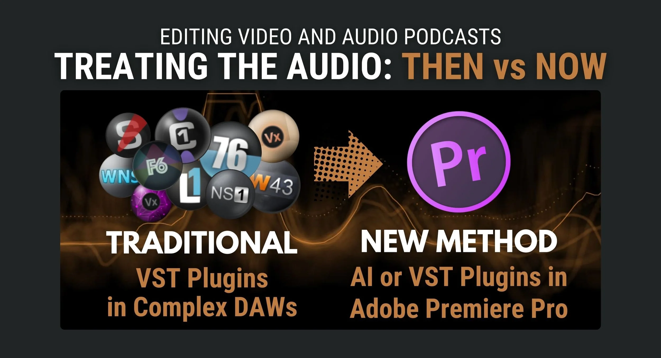 Adobe Podcast AI Essential Sound VS Waves VST Plugins in Premiere Pro, original studio photograph