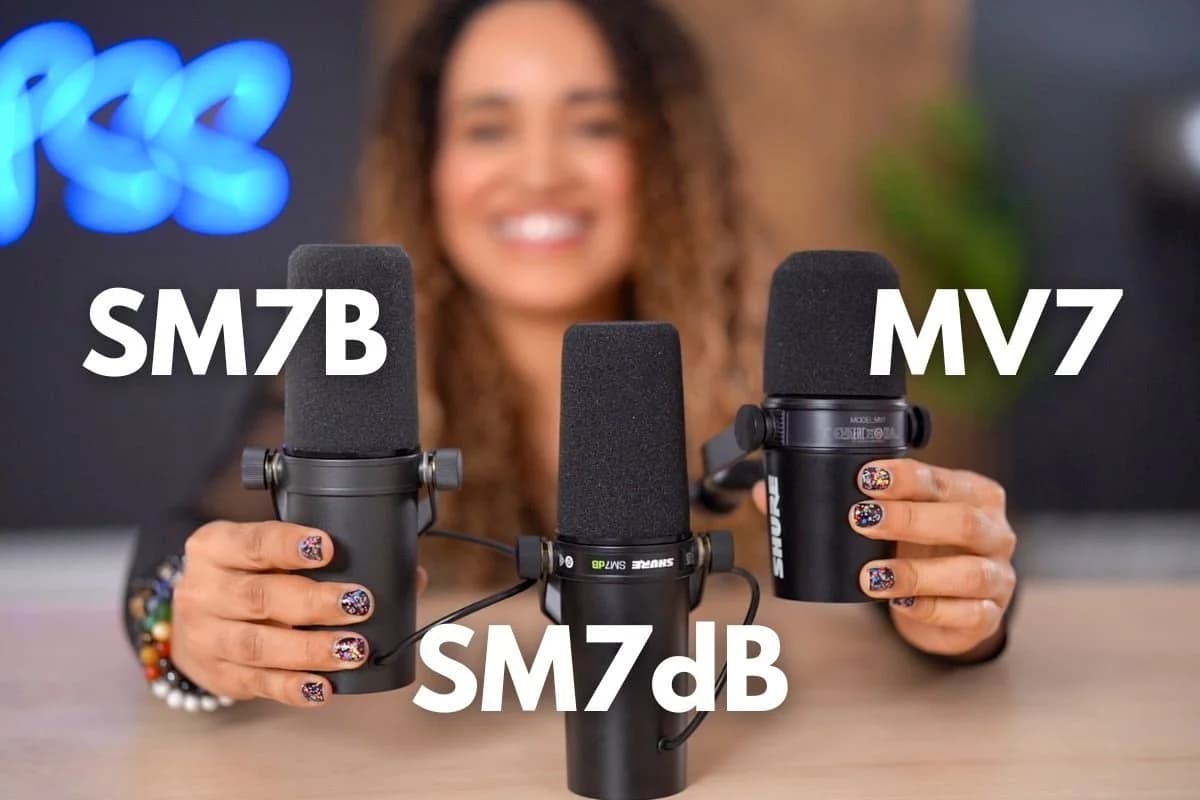 Comparing the Shure SM7dB, SM7B, and MV7 Podcasting Microphones