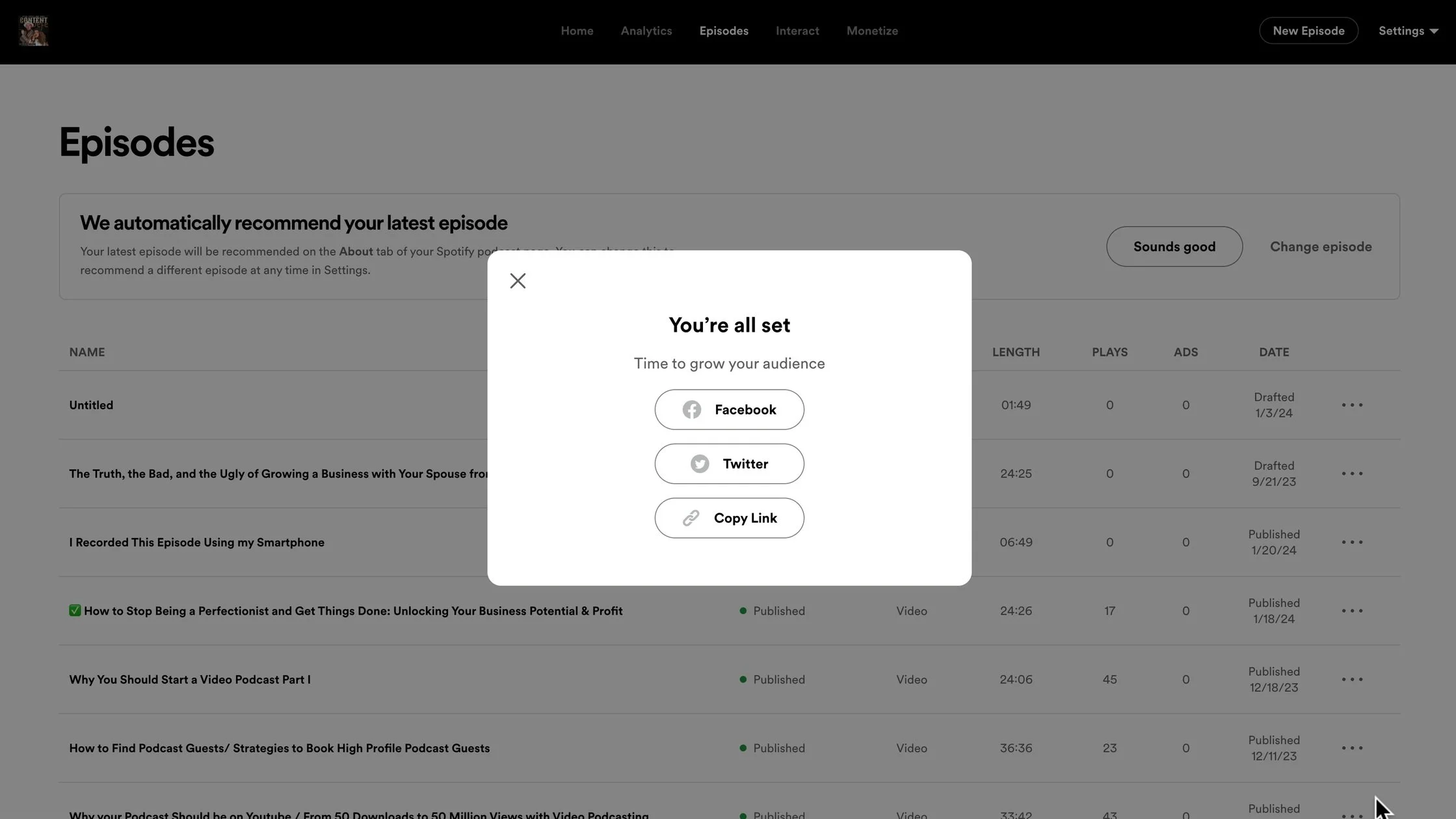 3 - Post and Distribute the Episode to Spotify, original studio demonstration